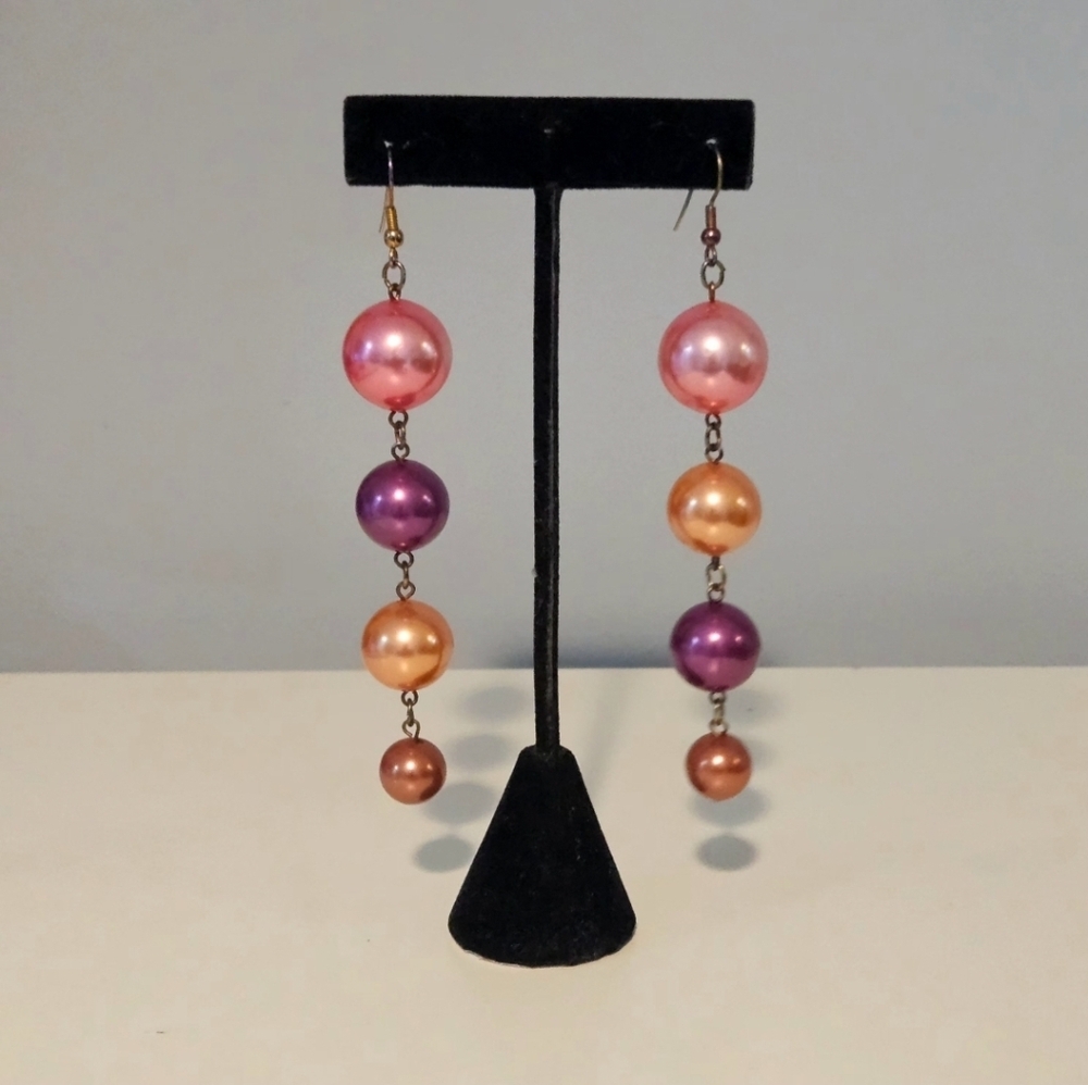 🔥 3/$20 Vintage Multi Colored Pearl Dangle Earrings